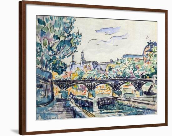 Bank of the Seine Near the Pont Des Arts with a View of the Louvre, Early 20th Century-Paul Signac-Framed Giclee Print