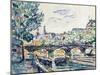 Bank of the Seine Near the Pont Des Arts with a View of the Louvre, Early 20th Century-Paul Signac-Mounted Giclee Print