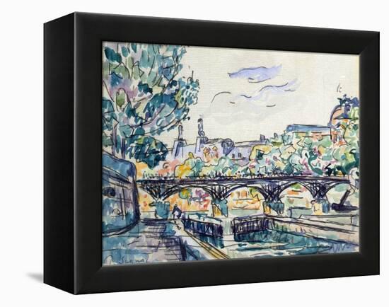 Bank of the Seine Near the Pont Des Arts with a View of the Louvre, Early 20th Century-Paul Signac-Framed Premier Image Canvas