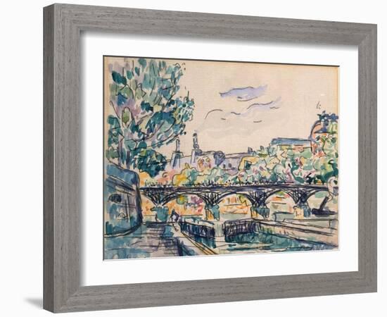 Bank of the Seine Near the Pont Des Arts, with a View of the Louvre-Paul Signac-Framed Giclee Print