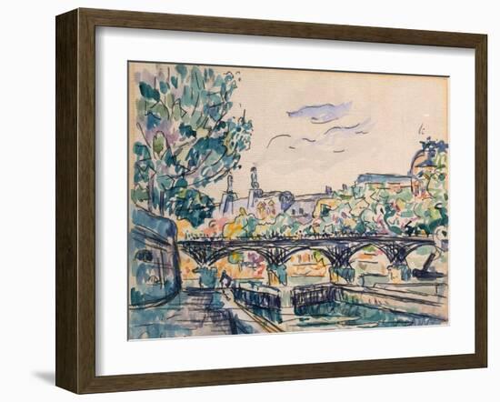 Bank of the Seine Near the Pont Des Arts, with a View of the Louvre-Paul Signac-Framed Giclee Print