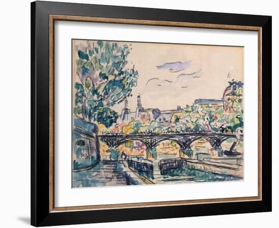 Bank of the Seine Near the Pont Des Arts, with a View of the Louvre-Paul Signac-Framed Giclee Print