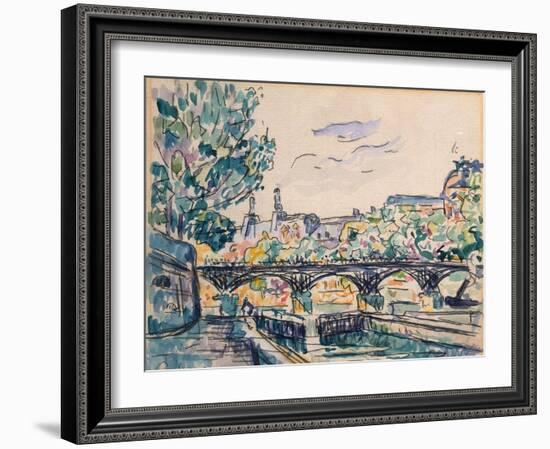 Bank of the Seine Near the Pont Des Arts, with a View of the Louvre-Paul Signac-Framed Giclee Print