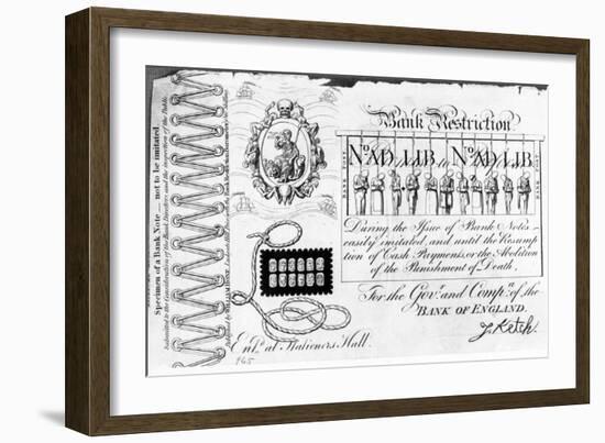 Bank Restriction Note, 1818-George Cruikshank-Framed Giclee Print