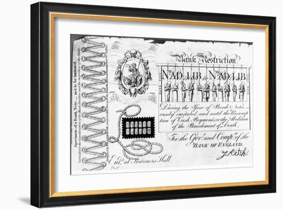 Bank Restriction Note, 1818-George Cruikshank-Framed Giclee Print