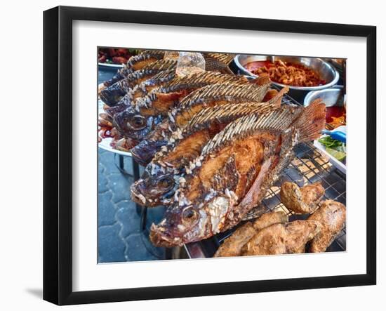 Bankok Food Market with a a Large Variety of Food Choices-Terry Eggers-Framed Photographic Print