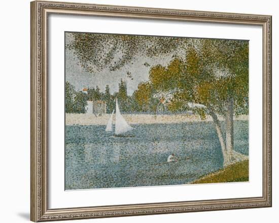 Banks of Seine-Georges Seurat-Framed Art Print