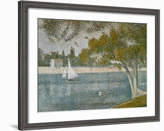 Banks of Seine-Georges Seurat-Framed Art Print