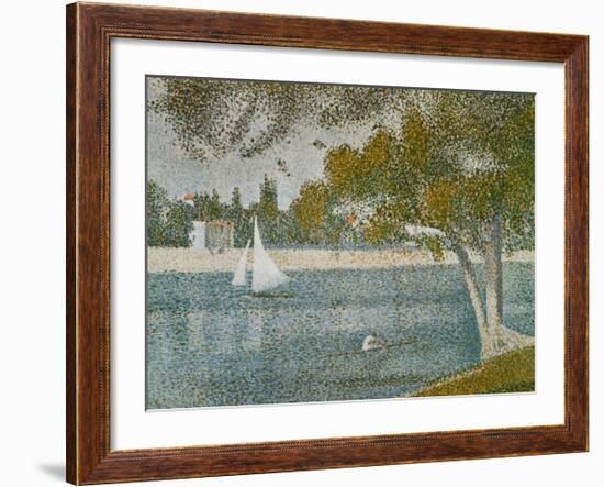 Banks of Seine-Georges Seurat-Framed Art Print