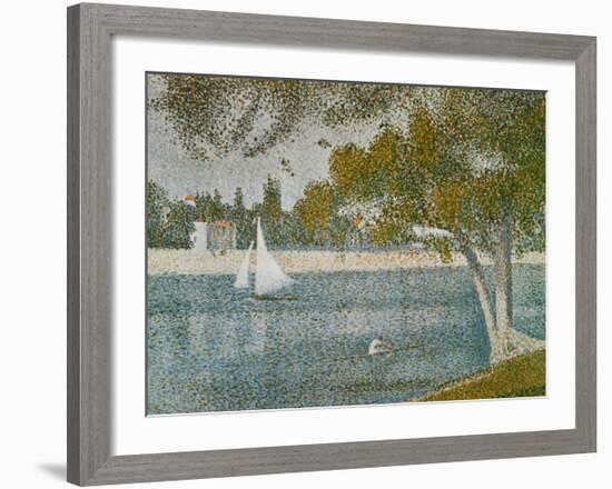 Banks of Seine-Georges Seurat-Framed Art Print