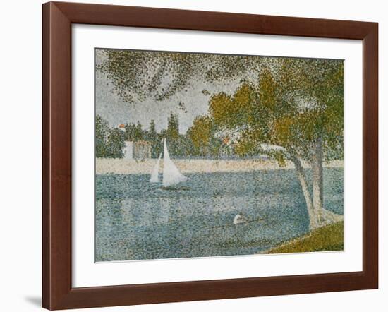 Banks of Seine-Georges Seurat-Framed Art Print