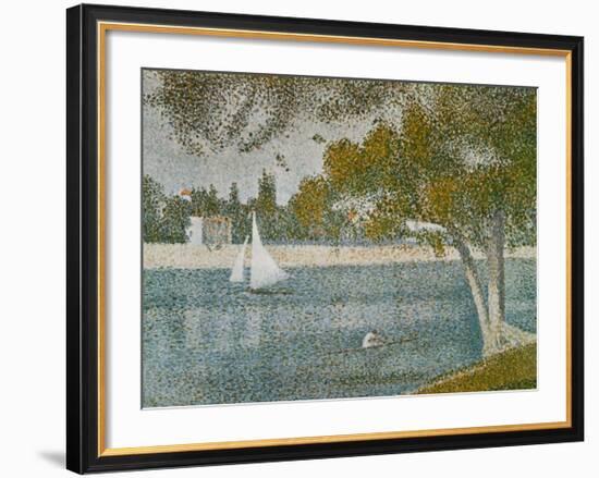 Banks of Seine-Georges Seurat-Framed Art Print