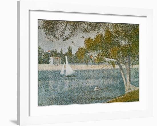 Banks of Seine-Georges Seurat-Framed Art Print