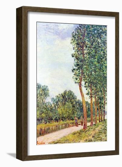Banks of the Loing in Moret-Alfred Sisley-Framed Art Print