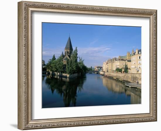 Banks of the Moselle River, Old Town, Metz, Moselle, Lorraine, France-Bruno Barbier-Framed Photographic Print