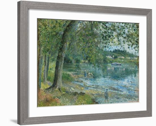 Banks of the Oise at Auvers-Sur Oise; Bords De L'Oise a Auvers-Sur-Oise, 1878-Camille Pissarro-Framed Giclee Print