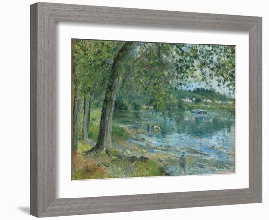 Banks of the Oise at Auvers-Sur Oise; Bords De L'Oise a Auvers-Sur-Oise, 1878-Camille Pissarro-Framed Giclee Print