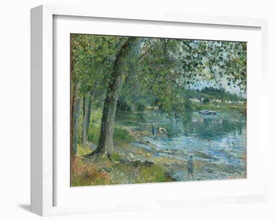 Banks of the Oise at Auvers-Sur Oise; Bords De L'Oise a Auvers-Sur-Oise, 1878-Camille Pissarro-Framed Giclee Print