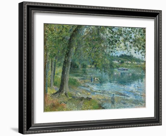 Banks of the Oise at Auvers-Sur Oise; Bords De L'Oise a Auvers-Sur-Oise, 1878-Camille Pissarro-Framed Giclee Print