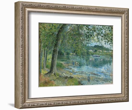 Banks of the Oise at Auvers-Sur Oise; Bords De L'Oise a Auvers-Sur-Oise, 1878-Camille Pissarro-Framed Giclee Print