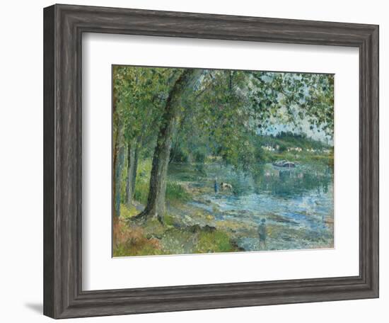 Banks of the Oise at Auvers-Sur Oise; Bords De L'Oise a Auvers-Sur-Oise, 1878-Camille Pissarro-Framed Giclee Print