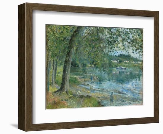 Banks of the Oise at Auvers-Sur Oise; Bords De L'Oise a Auvers-Sur-Oise, 1878-Camille Pissarro-Framed Giclee Print