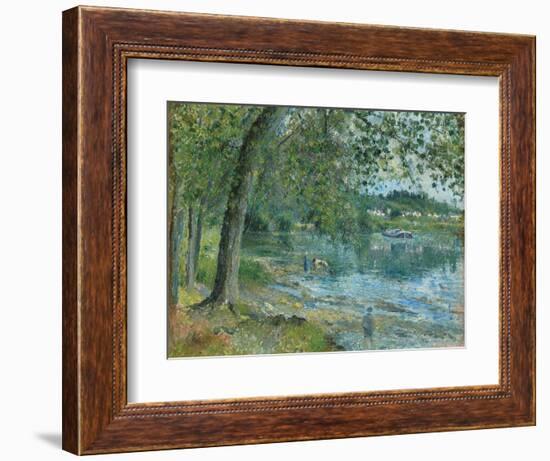 Banks of the Oise at Auvers-Sur Oise; Bords De L'Oise a Auvers-Sur-Oise, 1878-Camille Pissarro-Framed Giclee Print