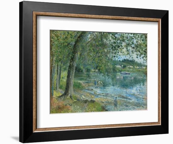 Banks of the Oise at Auvers-Sur Oise; Bords De L'Oise a Auvers-Sur-Oise, 1878-Camille Pissarro-Framed Giclee Print