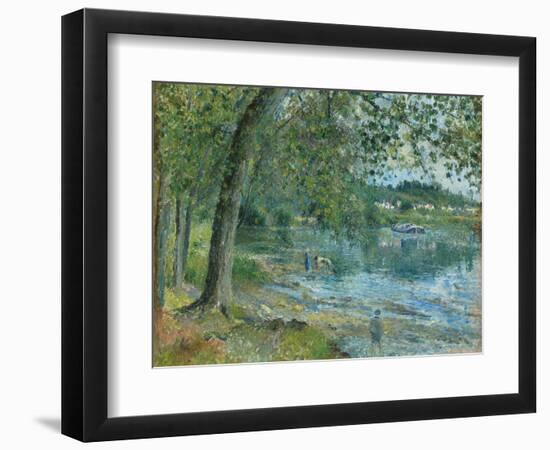 Banks of the Oise at Auvers-Sur Oise; Bords De L'Oise a Auvers-Sur-Oise, 1878-Camille Pissarro-Framed Giclee Print