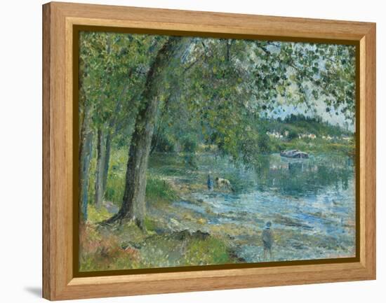 Banks of the Oise at Auvers-Sur Oise; Bords De L'Oise a Auvers-Sur-Oise, 1878-Camille Pissarro-Framed Premier Image Canvas