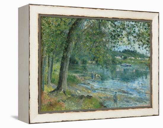 Banks of the Oise at Auvers-Sur Oise; Bords De L'Oise a Auvers-Sur-Oise, 1878-Camille Pissarro-Framed Premier Image Canvas