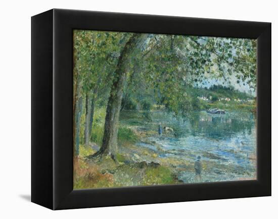 Banks of the Oise at Auvers-Sur Oise; Bords De L'Oise a Auvers-Sur-Oise, 1878-Camille Pissarro-Framed Premier Image Canvas