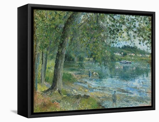 Banks of the Oise at Auvers-Sur Oise; Bords De L'Oise a Auvers-Sur-Oise, 1878-Camille Pissarro-Framed Premier Image Canvas