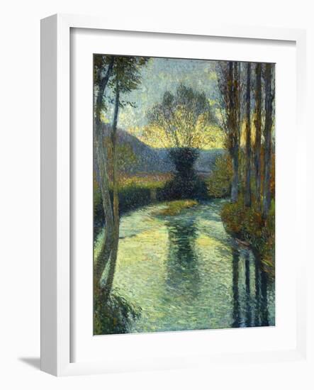 Banks of the River, Au Bord de la Riviere-Henri Martin-Framed Giclee Print