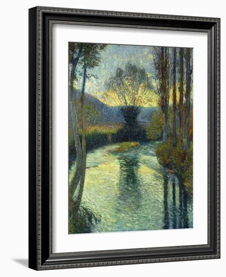 Banks of the River, Au Bord de la Riviere-Henri Martin-Framed Giclee Print