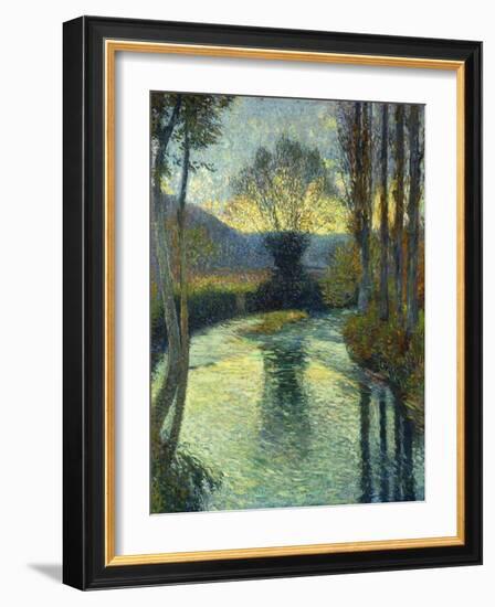 Banks of the River, Au Bord de la Riviere-Henri Martin-Framed Giclee Print