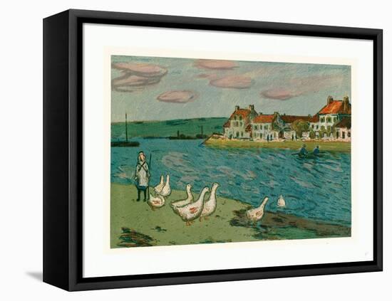 Banks of the River (Les Bords De Riviere), 1897-Alfred Sisley-Framed Premier Image Canvas