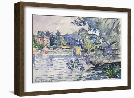 Banks of the Seine, C1900-Paul Signac-Framed Giclee Print