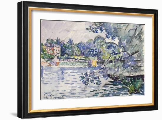 Banks of the Seine, C1900-Paul Signac-Framed Giclee Print