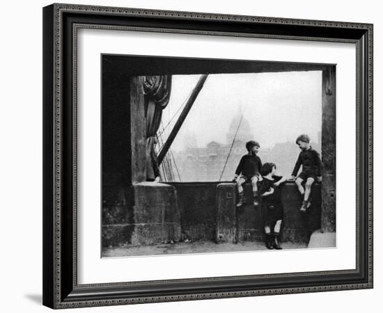 Bankside, around Blackfriars Bridge, London, 1926-1927-null-Framed Giclee Print