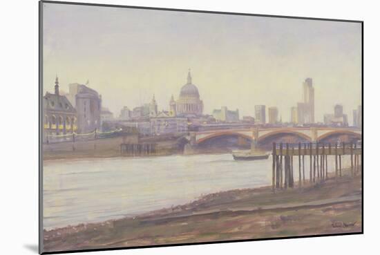 Bankside - Dusk-Julian Barrow-Mounted Giclee Print