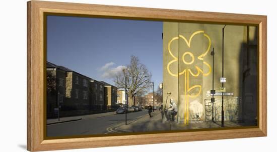 Banksy Mural, Pollard Street, Bethnal Green, London-Richard Bryant-Framed Premier Image Canvas