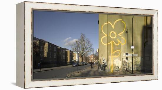 Banksy Mural, Pollard Street, Bethnal Green, London-Richard Bryant-Framed Premier Image Canvas