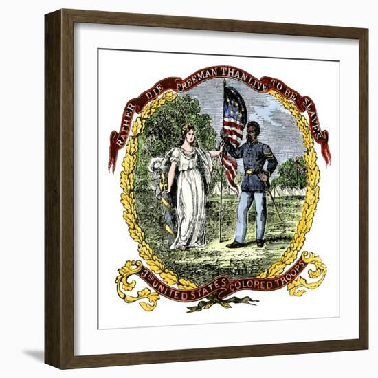 Banner of the Third U.S. Colored Troops, an African-American Regiment in the Civil War-null-Framed Giclee Print