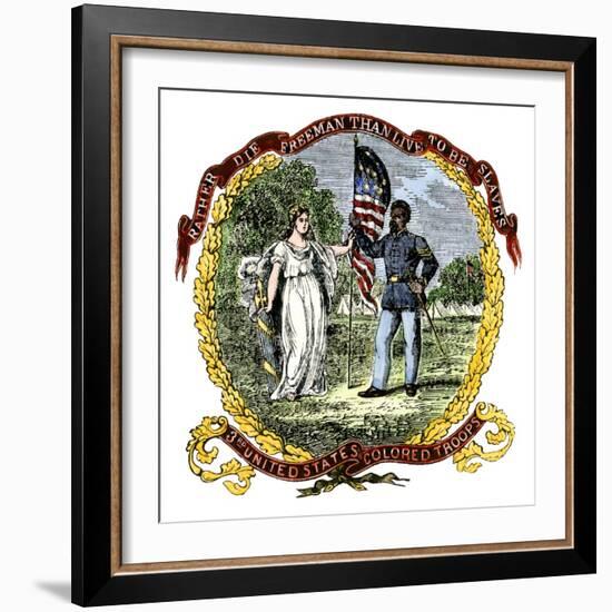 Banner of the Third U.S. Colored Troops, an African-American Regiment in the Civil War-null-Framed Giclee Print