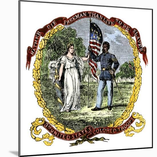 Banner of the Third U.S. Colored Troops, an African-American Regiment in the Civil War-null-Mounted Giclee Print