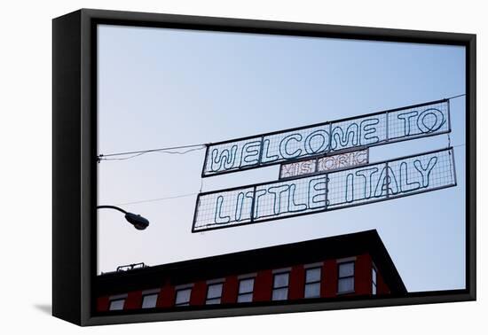 Banner on Mulberry Street, Little Italy, New York City-Sabine Jacobs-Framed Premier Image Canvas