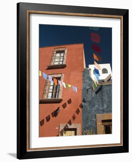 Banners in Street, San Miguel De Allende, Mexico-Nancy Rotenberg-Framed Photographic Print