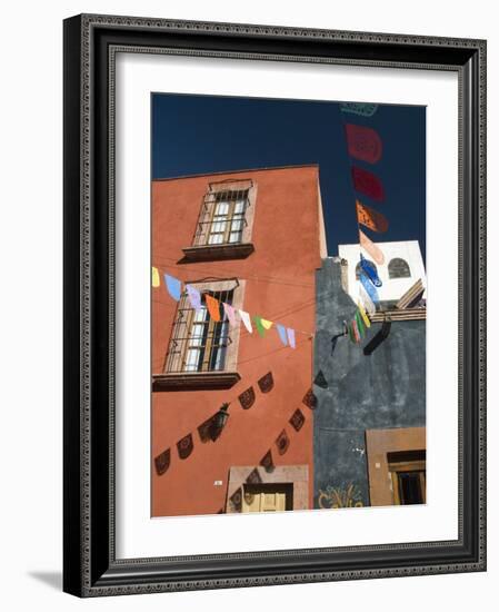 Banners in Street, San Miguel De Allende, Mexico-Nancy Rotenberg-Framed Photographic Print