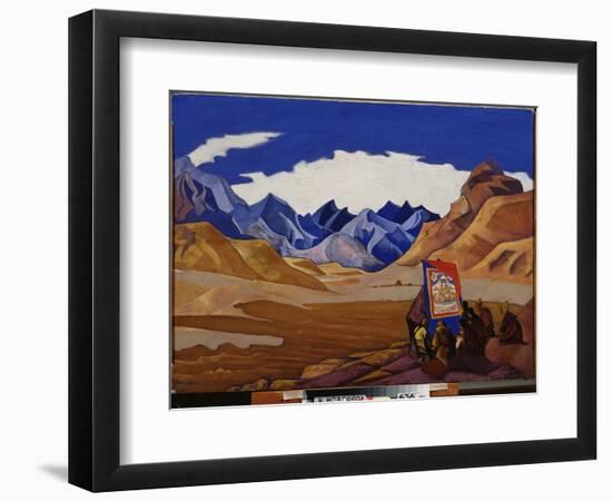 Banniere De Celui Qui Vient. (De La Suite Maitreya). (Bouddhisme Tibetain). Oeuvre De Nicholas Roer-Nicholas Roerich-Framed Giclee Print